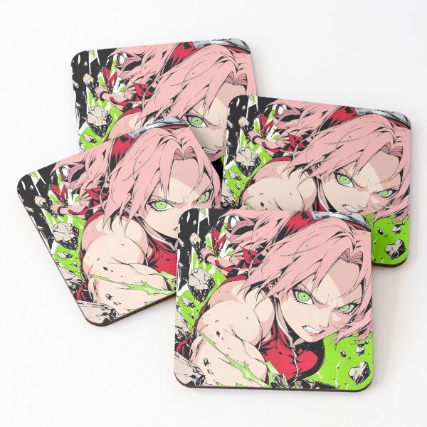 Item preview, Haruno Sakura Powerful Punch Anime Art – Sakura Ninja Action Manga Style Illustration designed and sold by Dyan4.