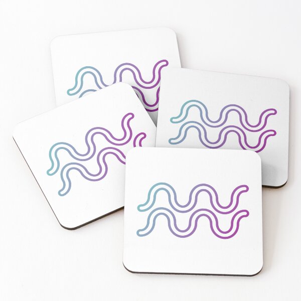 Item preview, Aquarius Zodiac Sign – Blue Purple Gradient Wave Symbol designed and sold by Artsy Corner.
