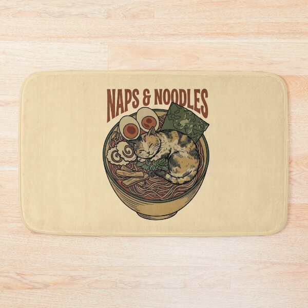 Item preview, Sleeping Cat Ramen Bowl - Naps & Noodles Japanese  designed and sold by LuloCreative.