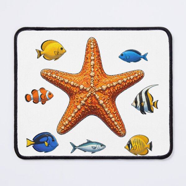 Item preview, Starfish with Little Sea Fish – Ocean Life Design designed and sold by Combat Skies.