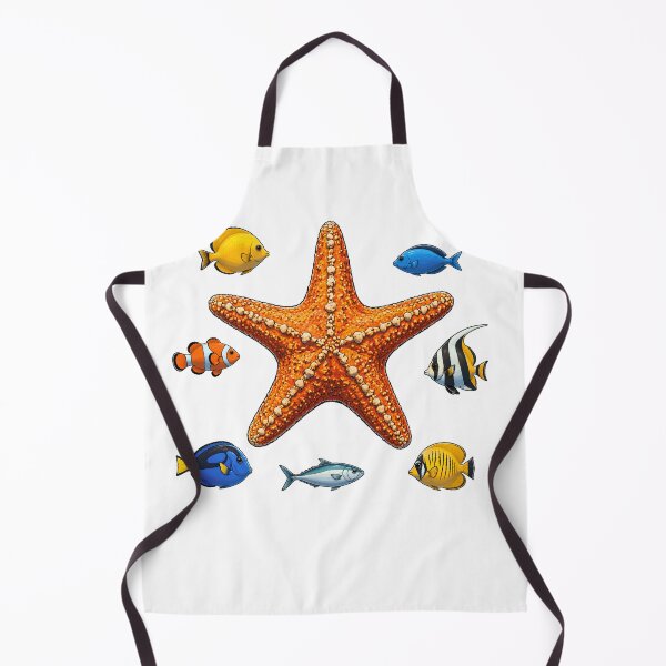 Item preview, Starfish with Little Sea Fish – Ocean Life Design designed and sold by Combat Skies.