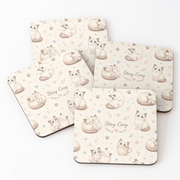 Item preview, Stay Cozy Ragdoll Cat Pattern | Cute Watercolor KittenDesign designed and sold by Monchatra.