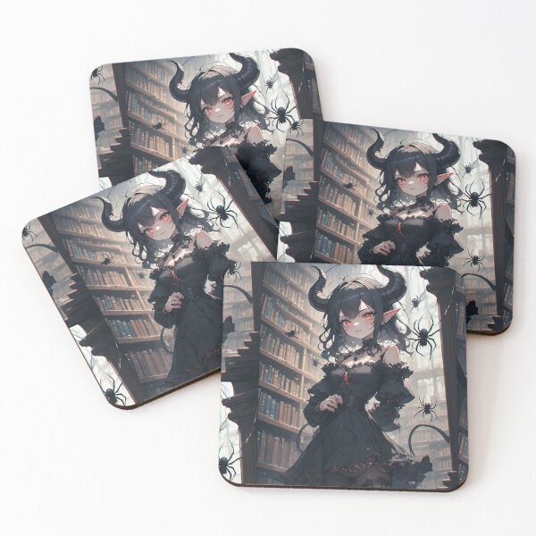 Item preview, Demon and spiders in a library designed and sold by ArtsJulian.
