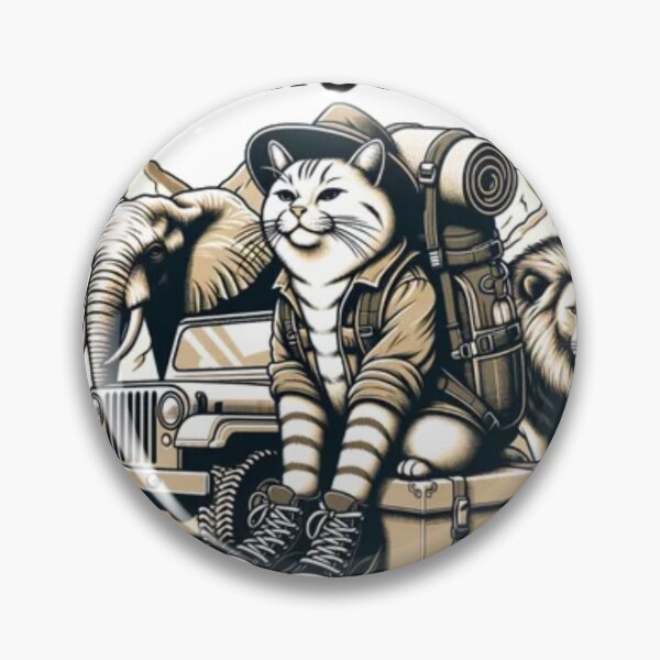 Item preview, The Call of the Beastly Journey - Safari Explorer Cat Illustration designed and sold by GenZFashion000.