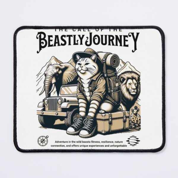 Item preview, The Call of the Beastly Journey - Safari Explorer Cat Illustration designed and sold by GenZFashion000.