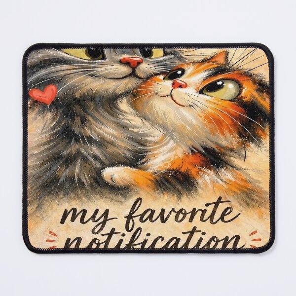 Item preview, Cute Cat Love Quote – “My Favorite Notification Is You” Romantic Kittens Art designed and sold by SoulInspiredStudios.