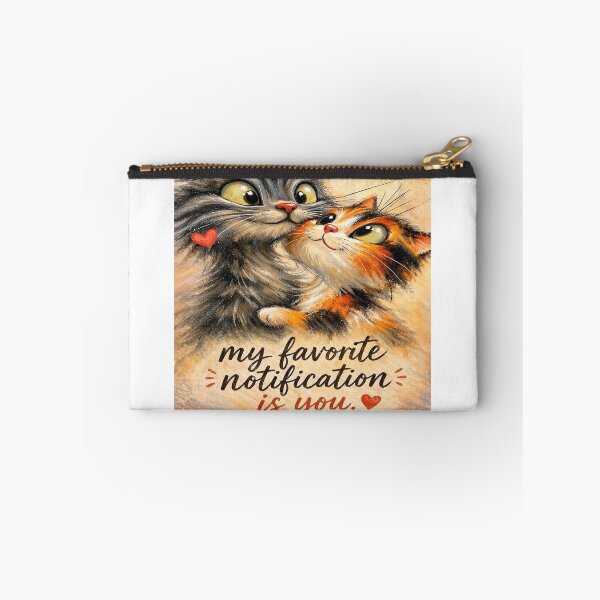 Item preview, Cute Cat Love Quote – “My Favorite Notification Is You” Romantic Kittens Art designed and sold by SoulInspiredStudios.