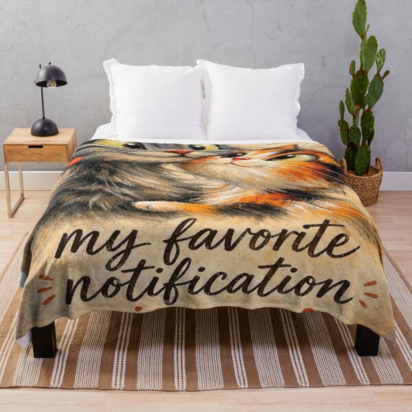 Item preview, Cute Cat Love Quote – “My Favorite Notification Is You” Romantic Kittens Art designed and sold by SoulInspiredStudios.