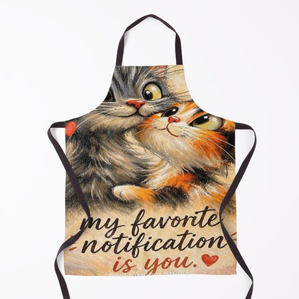 Item preview, Cute Cat Love Quote – “My Favorite Notification Is You” Romantic Kittens Art designed and sold by SoulInspiredStudios.