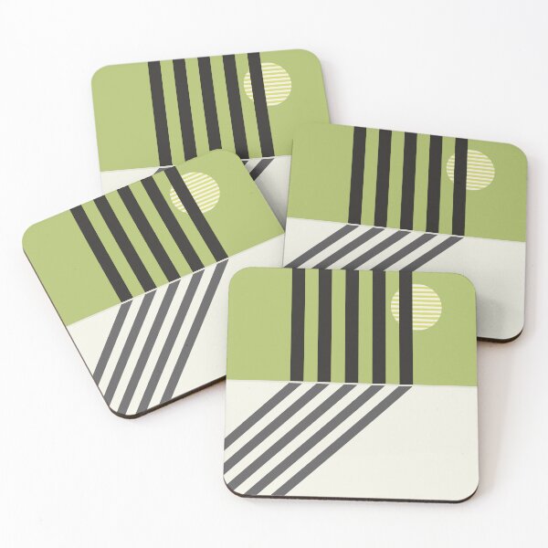 Item preview, The Projection - Sage Green and Charcoal Minimalist Geometric designed and sold by artdocaj.