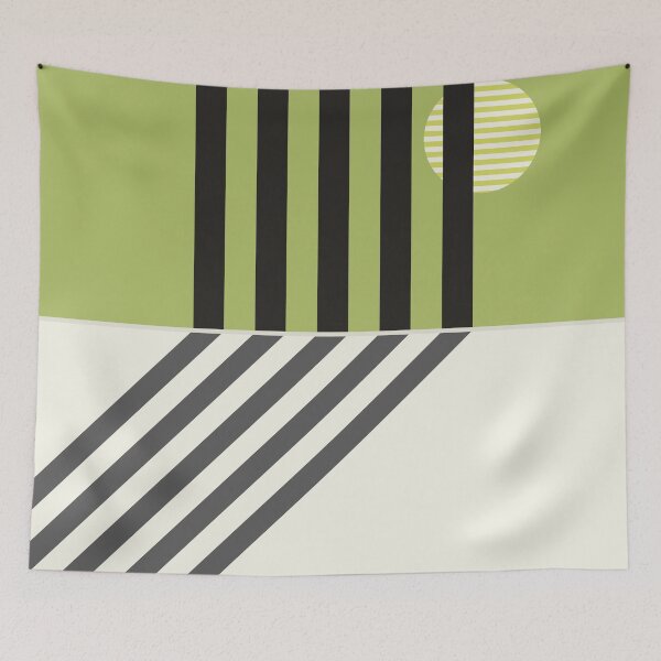 Item preview, The Projection - Sage Green and Charcoal Minimalist Geometric designed and sold by artdocaj.