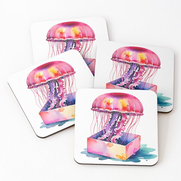 Item preview, WaterColor of a BoxJellyfish designed and sold by Mia's Menagerie.