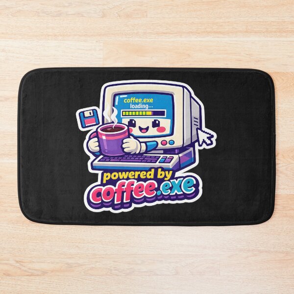 Item preview, "Powered by Coffee.exe" | Retro Tech & Aesthetic Coder Art designed and sold by Naviora.