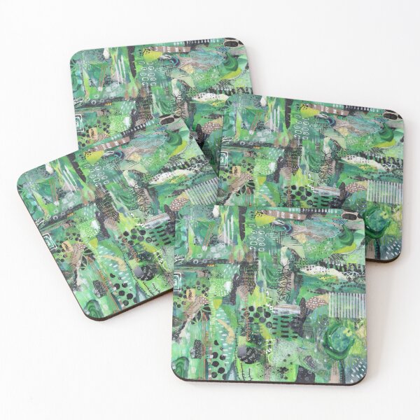 Item preview, Grungy collage in green, black and white designed and sold by EmbellishEmy.