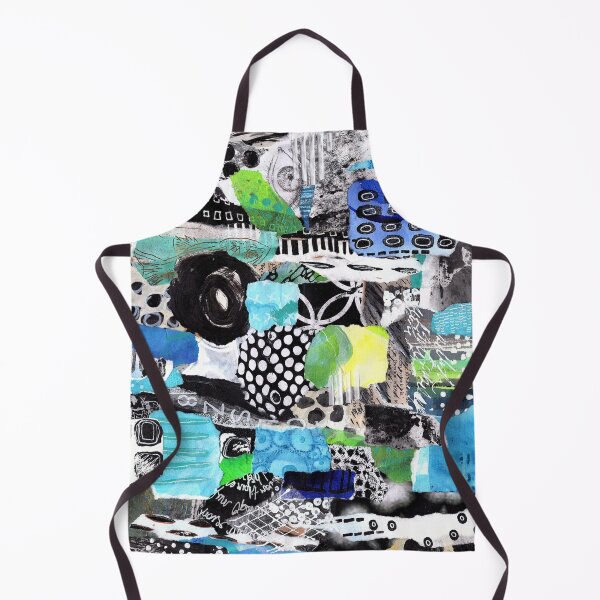 Item preview, Grungy collage in blue, green, black and white designed and sold by EmbellishEmy.