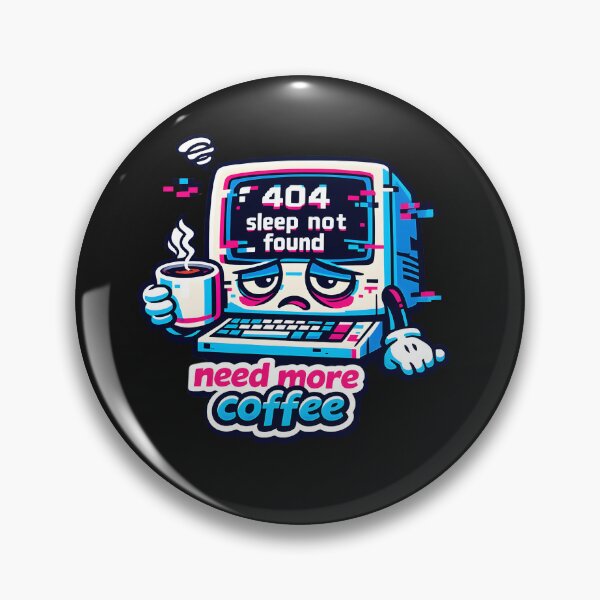 Artikelvorschau, „404 Schlaf nicht gefunden“ | Retro-Technik & Ästhetik erschöpfter Programmierer entworfen und verkauft von Naviora.