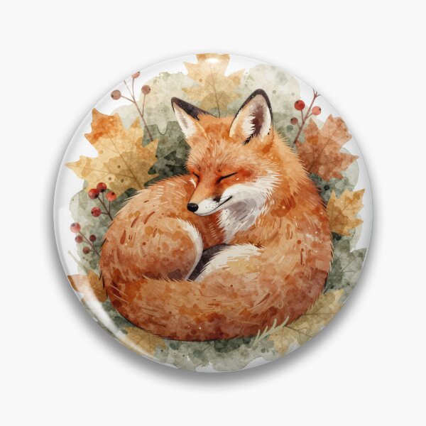 Item preview, Autumn Fox Watercolour — Cottagecore Art Print designed and sold by sooperstore.