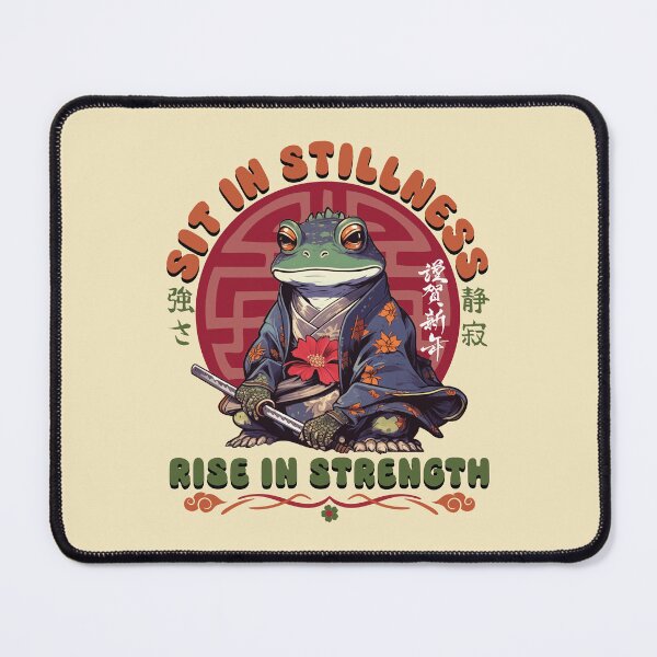 Item preview, Frog Sit Stillness Zen Calm Strength Japanese Wisdom designed and sold by DaVinciFeather.