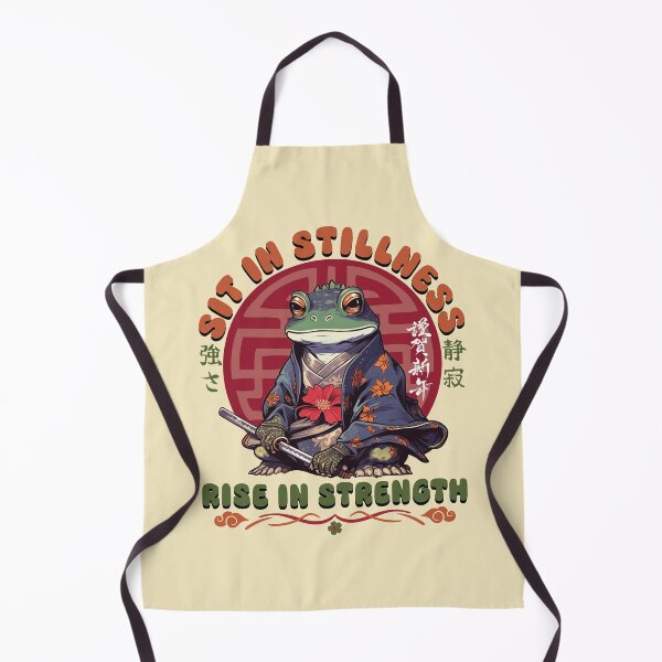 Item preview, Frog Sit Stillness Zen Calm Strength Japanese Wisdom designed and sold by DaVinciFeather.