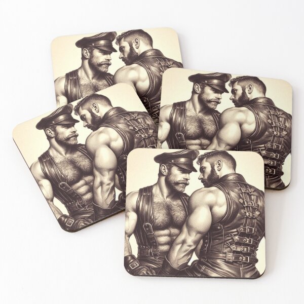 Item preview, Leather Bar Gay Bear Cruises Tom of Finland Leather Man Tribute Gay Art designed and sold by ItsAKinkThing.