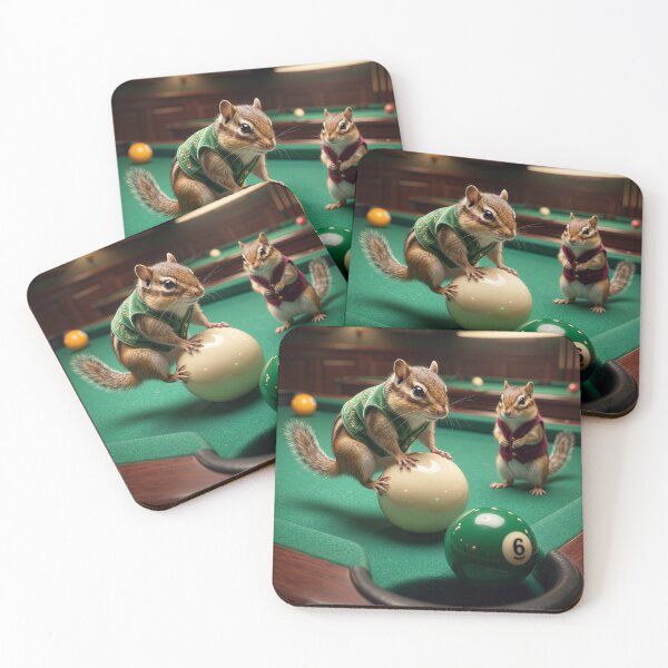 Item preview, Chipmunks Play Pool designed and sold by Tridentulus.