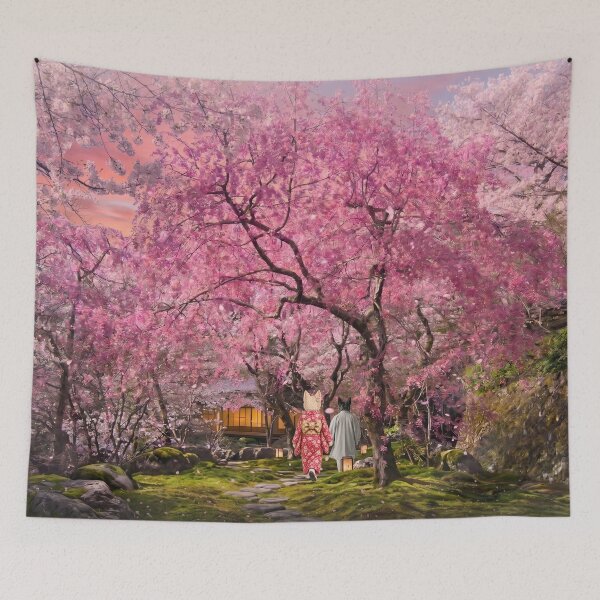 Item preview, Scottish Terriers Under Evening Cherry Blossoms designed and sold by CJChronicles.