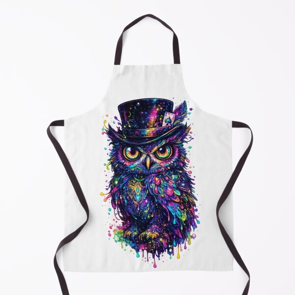 Item preview, Cosmic Owl in Top Hat – Psychedelic Neon Galaxy Guardian designed and sold by Cairofe.