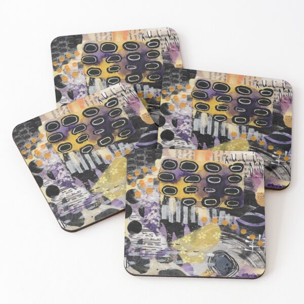 Item preview, Grungy collage in purple, yellow, black and white designed and sold by EmbellishEmy.