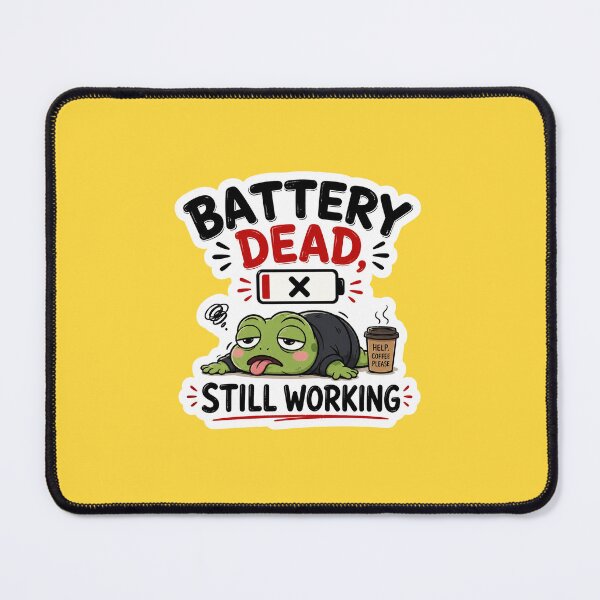 Item preview, Battery Dead, Still Working Funny Frog Sticker | Low Battery Meme | Relatable Gen Z Humor designed and sold by Digital_products_0111.