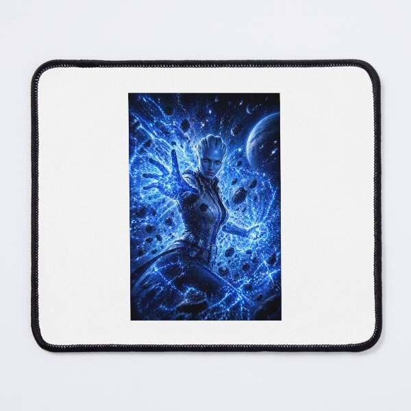Item preview, Blue Biotic Power | Sci-Fi Alien Warrior Poster | Cosmic Energy Explosion Art designed and sold by Echoes of the Void .