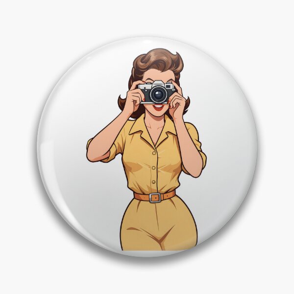 Item preview, Vintage Camera Pin-Up — Retro 1950s Photographer Art designed and sold by sooperstore.