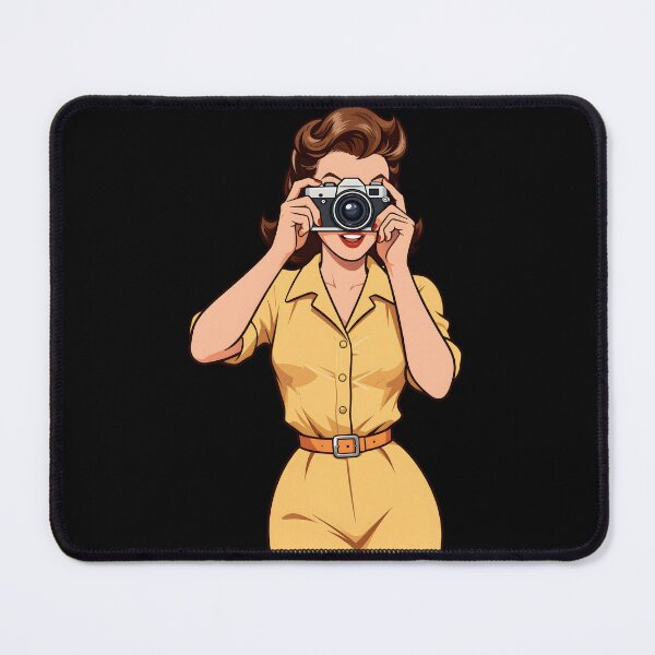 Item preview, Vintage Camera Pin-Up — Retro 1950s Photographer Art designed and sold by sooperstore.