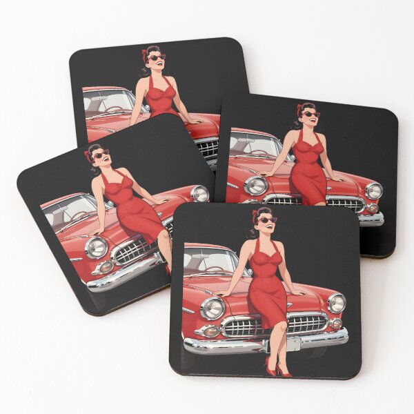 Item preview, Classic Car Pin-Up — Retro 1950s Vintage Art designed and sold by sooperstore.