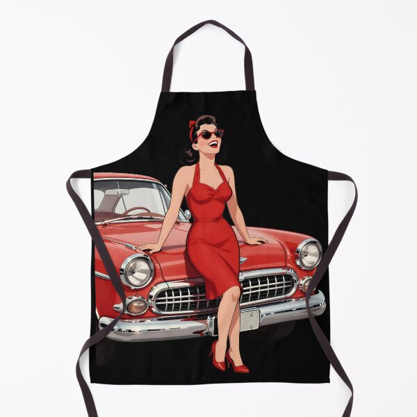 Item preview, Classic Car Pin-Up — Retro 1950s Vintage Art designed and sold by sooperstore.