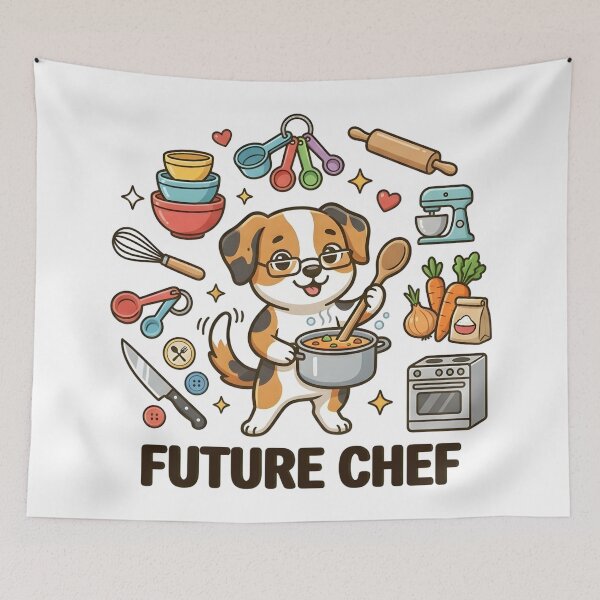 Item preview, Cute Dog Future Chef Kids T-Shirt – Funny Cooking Puppy designed and sold by DIRTYSKETCHH.