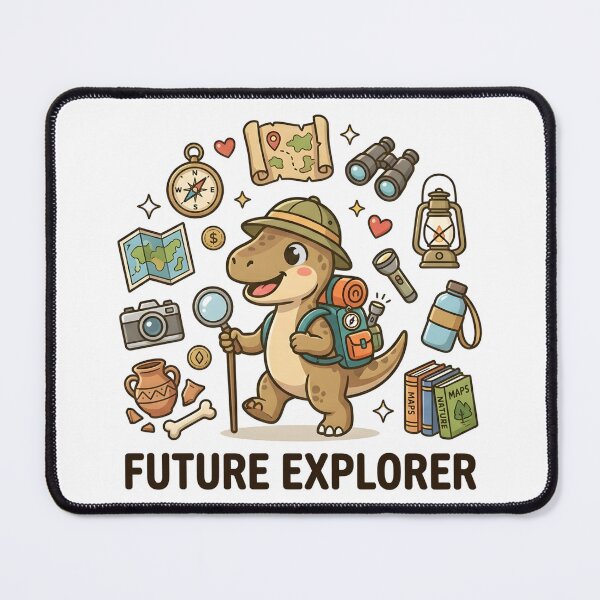 Item preview, Cute Dinosaur Future Explorer Kids T-Shirt – Adventure Dino Cartoon designed and sold by DIRTYSKETCHH.