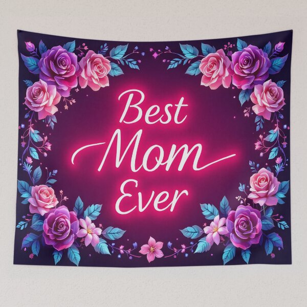 Item preview, Best Mom Ever Floral Neon Design – Mother’s Day Gift, Pink Rose Aesthetic Artwork designed and sold by DreamyWallVibes.