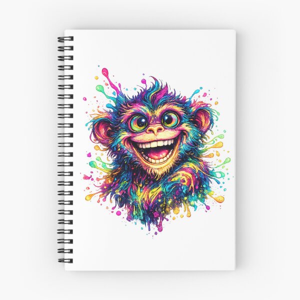 Aperçu de l'œuvre Neon Joy Monkey – Explosion de sourire psychédélique et trippant créée et vendue par Cairofe.