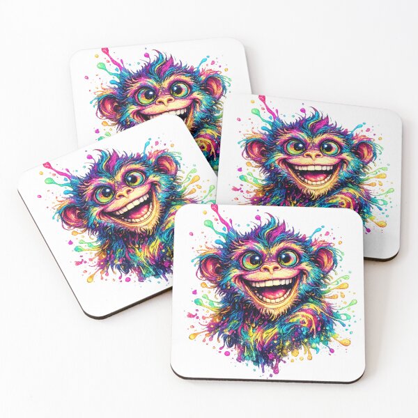 Item preview, Neon Joy Monkey – Psychedelic Trippy Smile Explosion designed and sold by Cairofe.