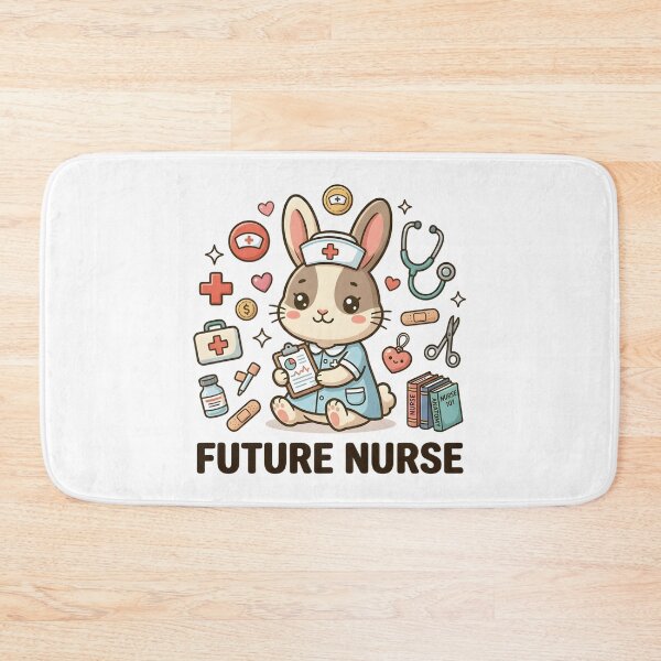 Item preview, Cute Bunny Future Nurse Kids T-Shirt – Caring Rabbit Cartoon designed and sold by DIRTYSKETCHH.