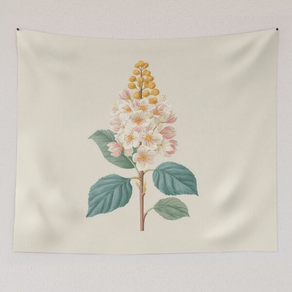 Item preview, Chestnut Blossom Illustration – Elegant Spring Floral Botanical Art designed and sold by BobaBunny76.
