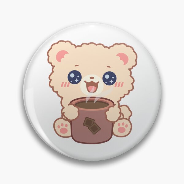 Item preview, Cute Bear Drinking Chocolate Kawaii Illustration designed and sold by VioArtCreations.