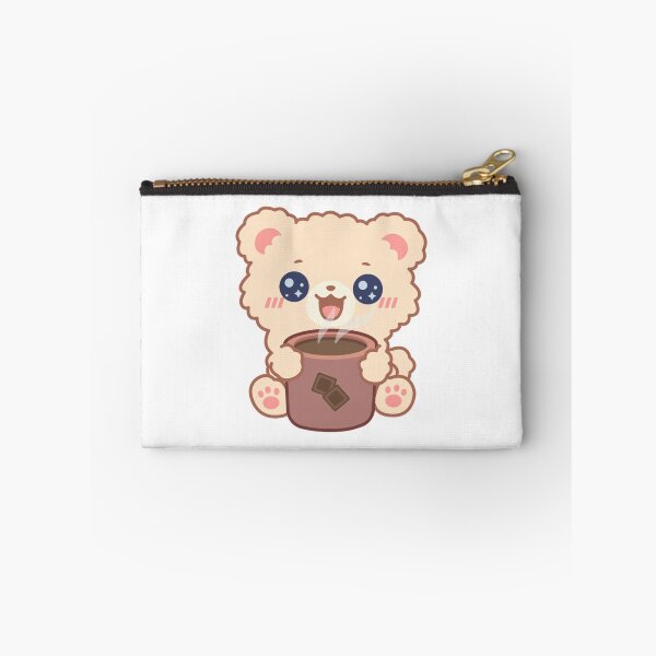 Item preview, Cute Bear Drinking Chocolate Kawaii Illustration designed and sold by VioArtCreations.