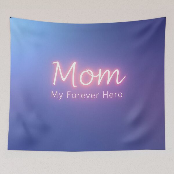 Item preview, Mom My Forever Hero Minimal Neon Design – Mother’s Day Gift Aesthetic Typography Art designed and sold by DreamyWallVibes.