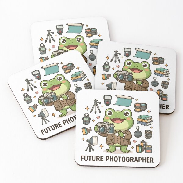 Item preview, Cute Frog Future Photographer Kids T-Shirt – Camera Frog Cartoon designed and sold by DIRTYSKETCHH.