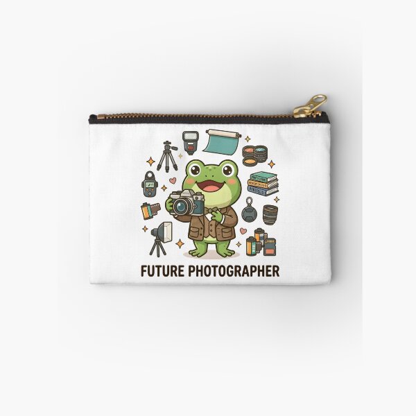 Item preview, Cute Frog Future Photographer Kids T-Shirt – Camera Frog Cartoon designed and sold by DIRTYSKETCHH.