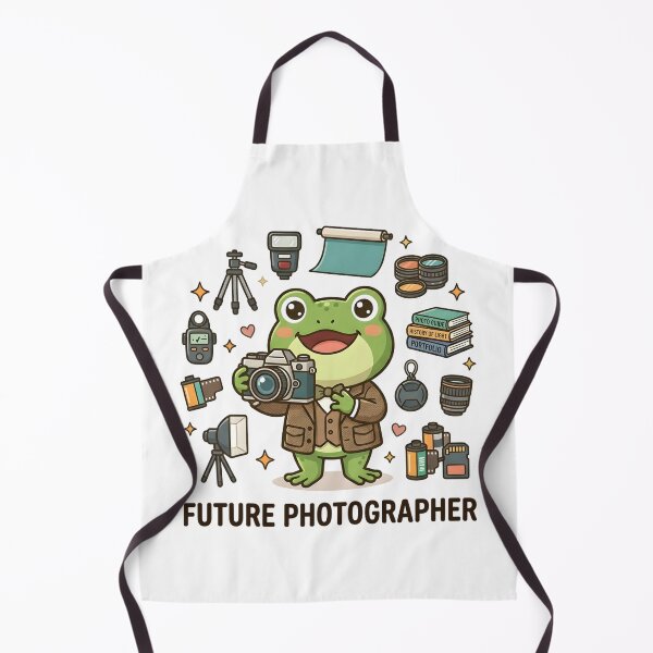 Item preview, Cute Frog Future Photographer Kids T-Shirt – Camera Frog Cartoon designed and sold by DIRTYSKETCHH.
