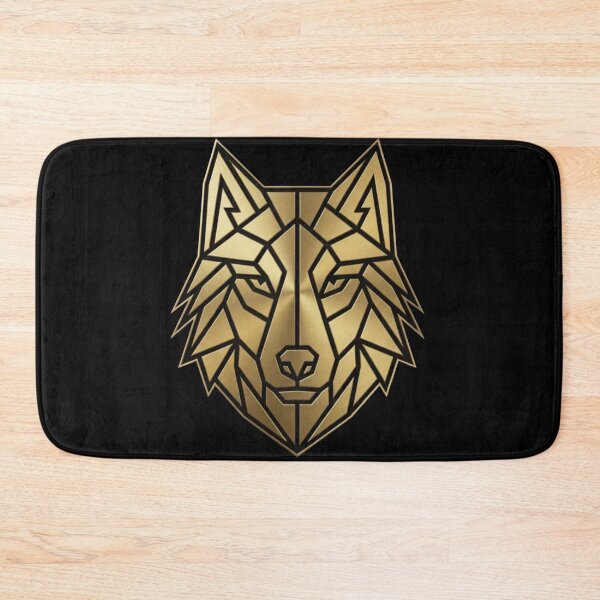 Item preview, Golden Geometric Wolf Head Minimalist Art designed and sold by Laaltex.