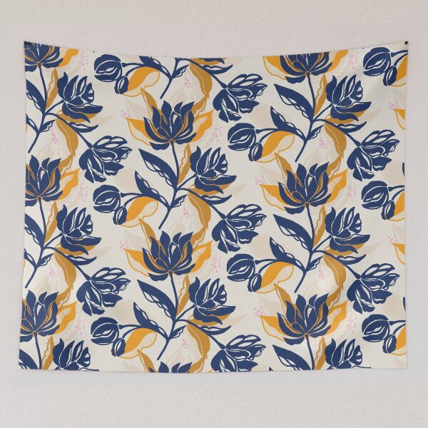 Aperçu de l'œuvre Bleu marine audacieux sur crème créée et vendue par Pattern-Design.