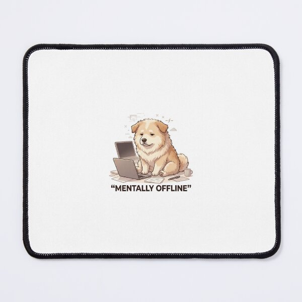 Item preview, Mentally Offline Dog – Funny Burnout Work Sticker designed and sold by wildbest.